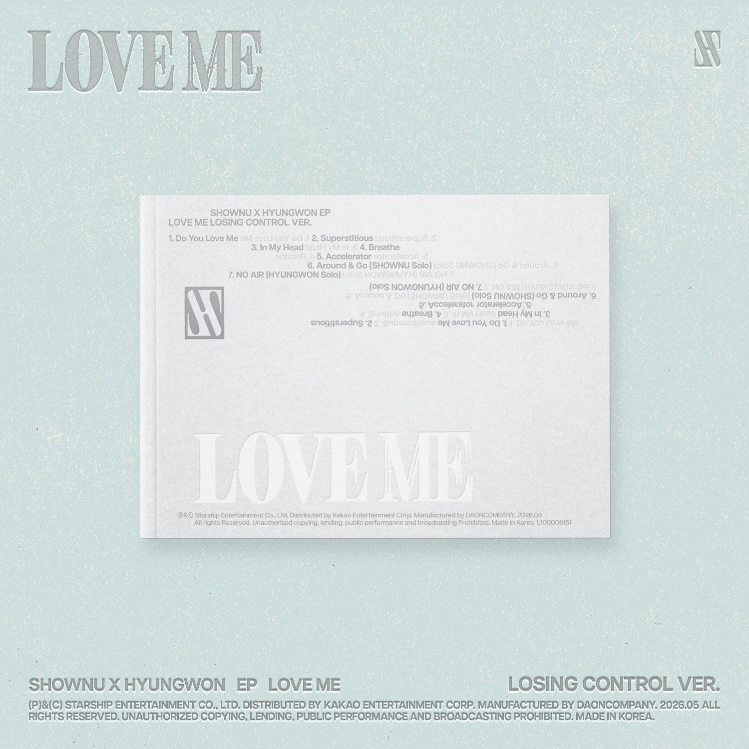 SHOWNU X HYUNGWON - EP [LOVE ME] (LOSING CONTROL VER.) - Album Kpop Ma Petite Corée