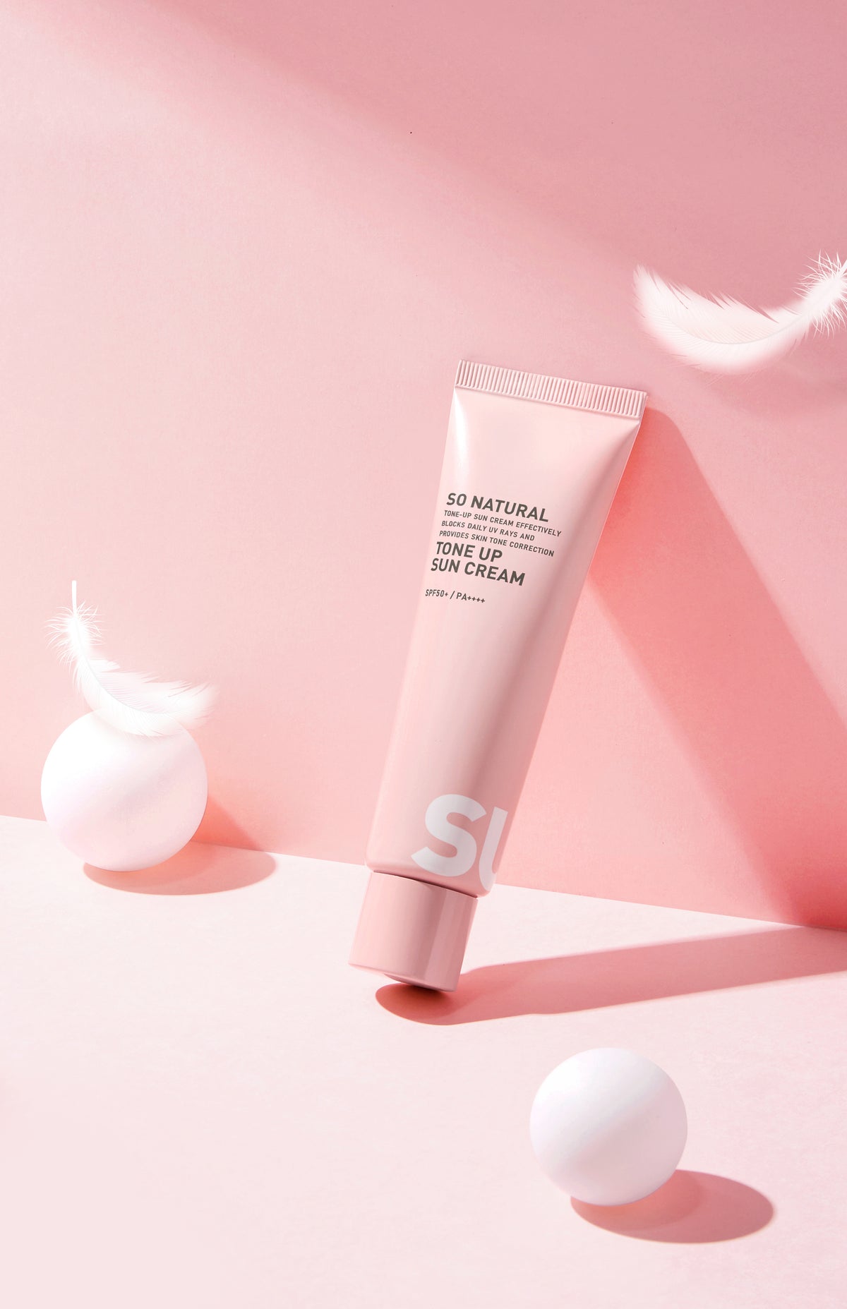 SO NATURAL Bare Skin UV Pro Tone Up Sunscreen Pink 50ml SPF50+ PA++++