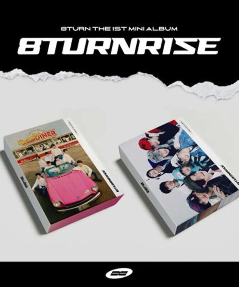 8TURN - The 1st Mini Album [8TURNRISE] (2 Random 1) - Album Kpop par 8TURN, visuel noir et couverture avec photos