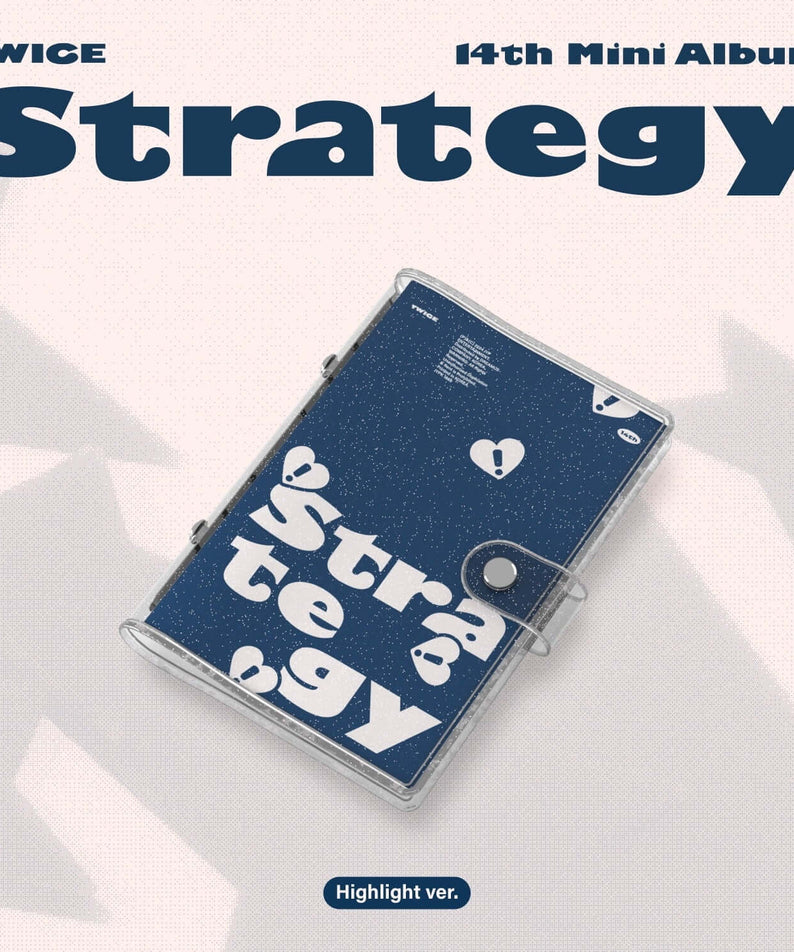 TWICE - 14th Mini Album [STRATEGY] (Highlight ver.) - Album Kpop : couverture “Strategy” et boîtier, visuel premium bleu.