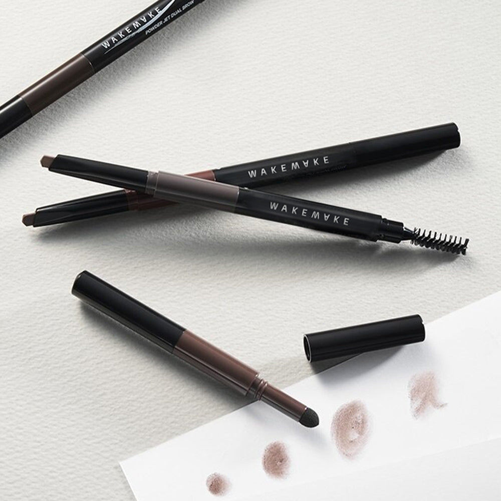 WAKEMAKE Powder Jet Dual Brow - Crayon à sourcils coréen
