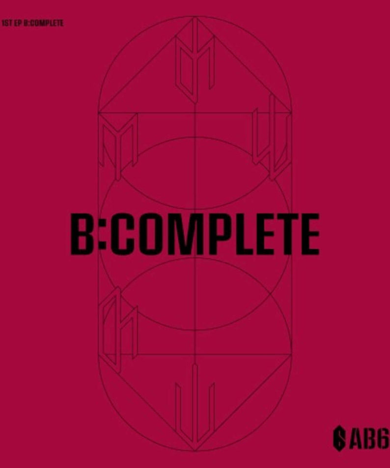 AB6IX - 1st Album [B:COMPLETE] S VER. - Album Kpop : cover rouge B:COMPLETE, visuel art géométrique.