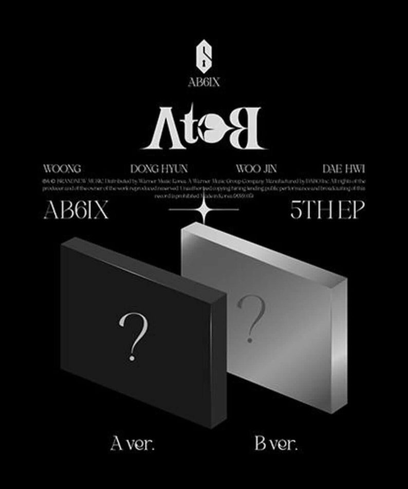 AB6IX - AB6IX 5TH EP [A to B] (SET ver.) - Album Kpop AB6IX, visuel des versions A et B, set cartes noir et gris.