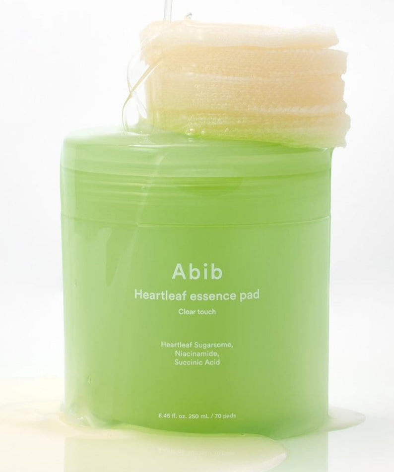 ABIB  Eoseongcho Trace Essence Pad Clear Touch 70 Sheets (+70 Sheets Refill + Buckle Pouch), pads verts transparents