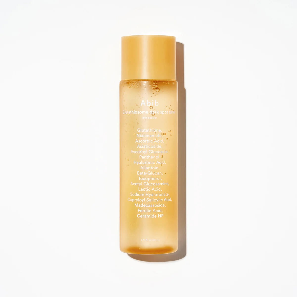 ABIB Glutathiosome Dark Spot Toner Skin Booster 200ml, flacon doré sur fond blanc, marque ABIB, visuel produit