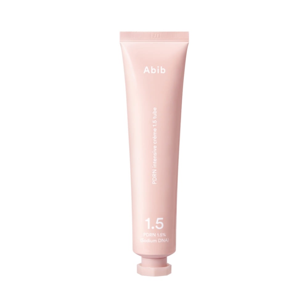 ABIB  PDRN Intensive Cream 1.5 Tubes 75ml, crème Abib rose sur fond blanc, tube produit en gros plan