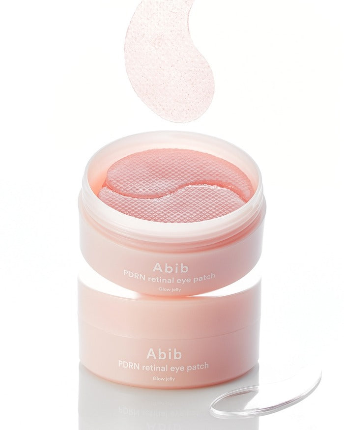 ABIB PDRN Retinol Eye Patch Glow Jelly 30 Pairs, patchs hydrogel Abib en pot, vue produit sur fond clair