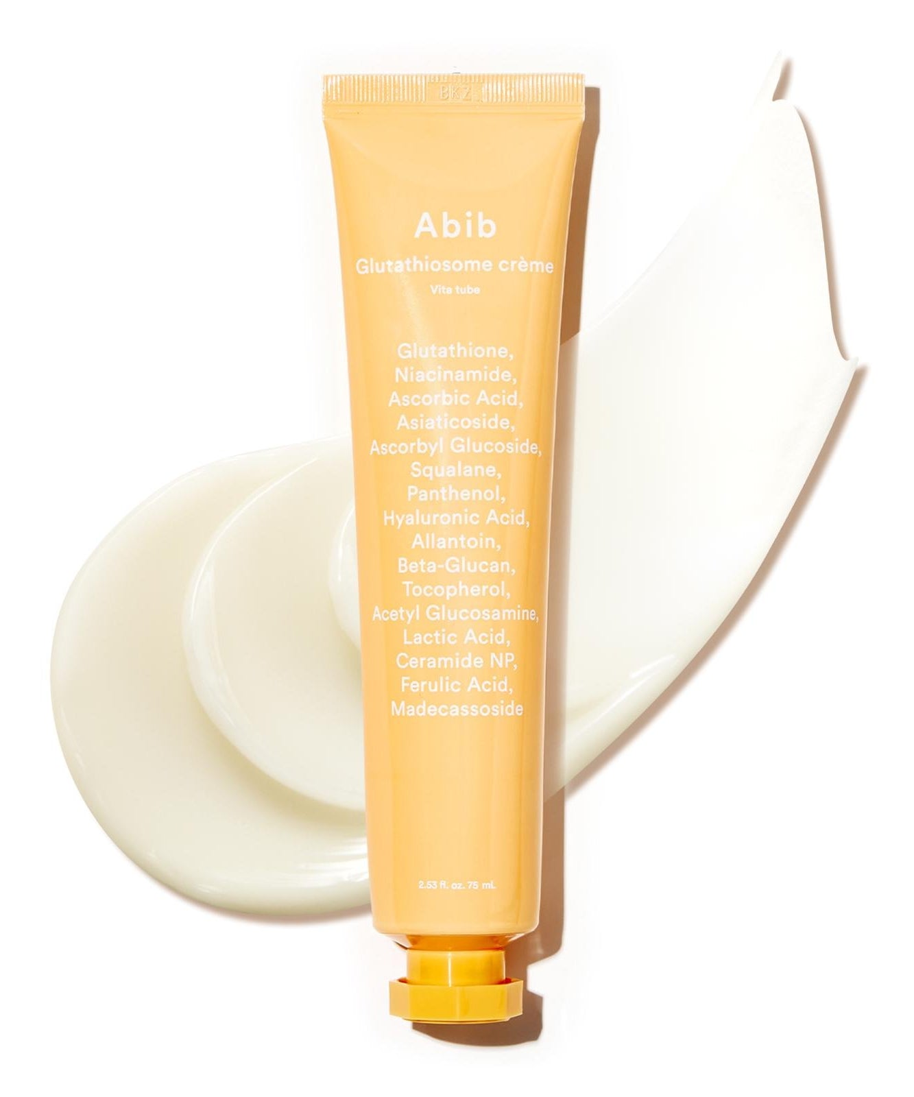 Tube de 75ml d'ABIB Glotathiosome Dark Spot Cream Vita, crème éclaircissante pour le visage.