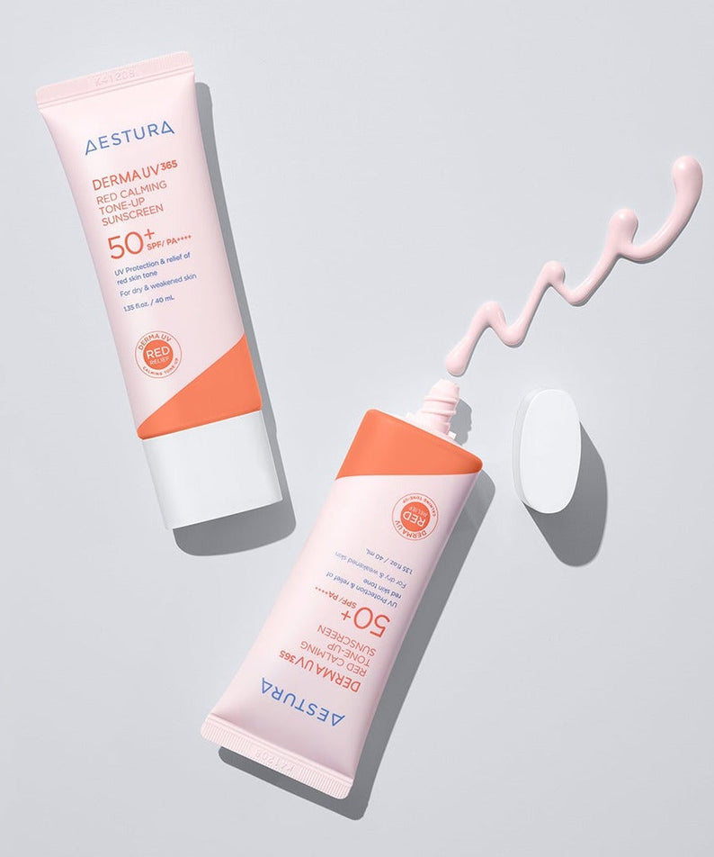 AESTURA Derma UV36 Red Calming Tone-Up Sunscreen 40ml disponible sur Ma petite Coree, ton Eshop 100% K-beauty en direct de Seoul