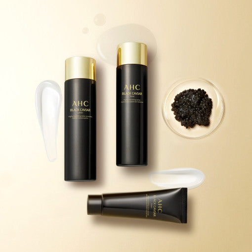 AHC Black Caviar Youth Ritual Set (Lotion 140ml, Toner 140ml, Cream 50g, Ampoule 50ml & Eyecream 30ml) disponible sur Ma petite Coree, ton Eshop 100% K-beauty en direct de Seoul
