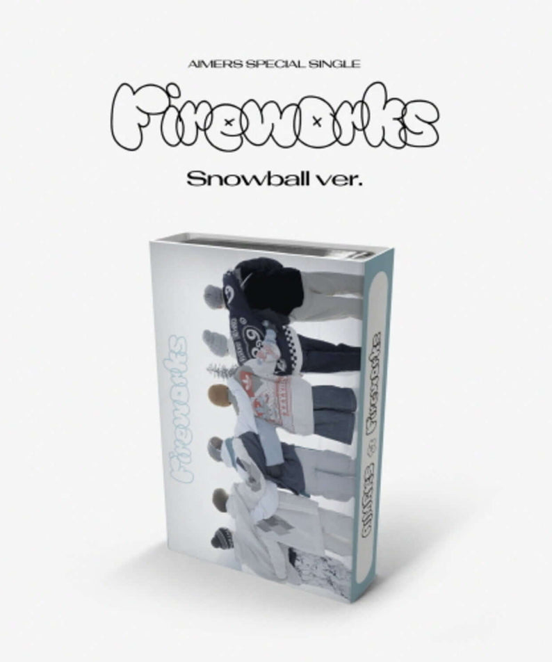 AIMERS - [Fireworks] (SNOWBALL Ver.) - Album Kpop : coffret spécial Snowball, pack cadeau, visuel AIMERS sur fond blanc.