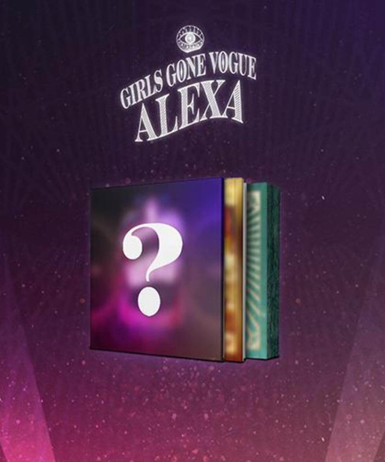 ALEXA - [Girls Gone Vogue] - Album Kpop ALEXA, pochette violette et livres, décor glamour et studio musical