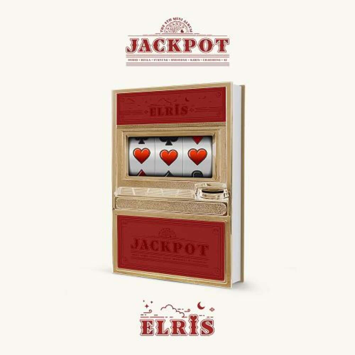 ALICE - 4th Album [JACKPOT] (Red Ver.) - Album Kpop, pochette rouge ELRIs, design cartes à jouer au décor Jackpot.