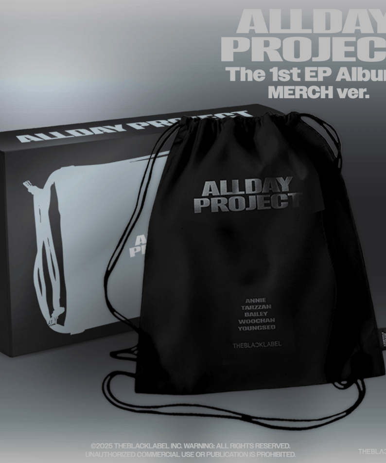 ALLDAY PROJECT - The 1st EP Album [ALLDAY PROJECT](MERCH ver.)(DRAWSTRING BAG ver.) - Album Kpop, sac à cordon noir