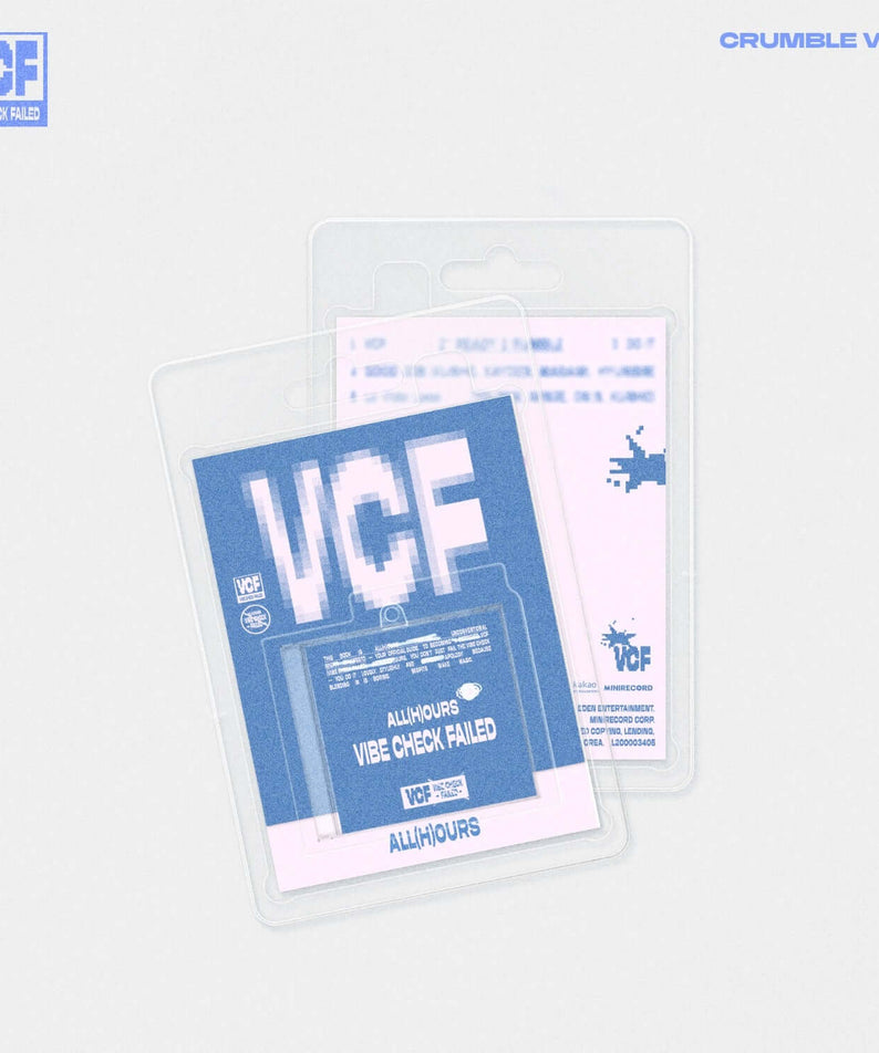 ALL(H)OURS - 4th Album [VCF] (CRUMBLE ver.) - Album Kpop, pochette VCF bleue sur emballage avec marque ALL(H)OURS.