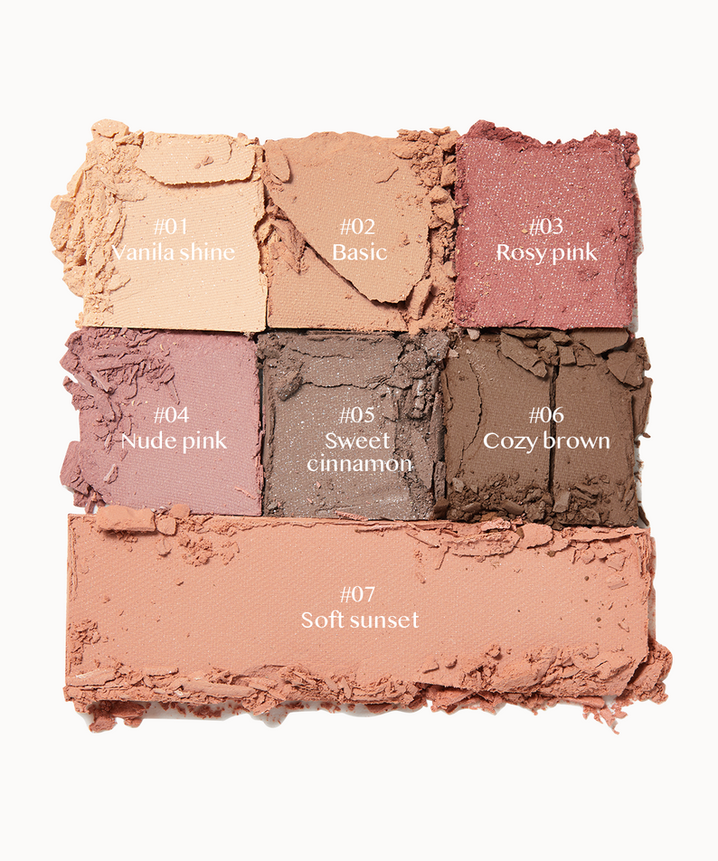Palette de maquillage ALL MY THING I'm Your Palette avec des teintes comme Vanilla shine et Soft sunset.