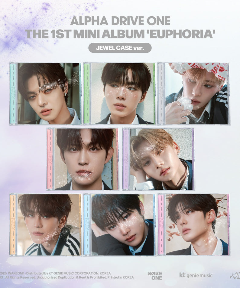 ALPHA DRIVE ONE - THE 1ST MINI ALBUM [EUPHORIA] (JEWEL CASE ver.) (Random 1 of 8) : album Kpop, visuels photos fanart