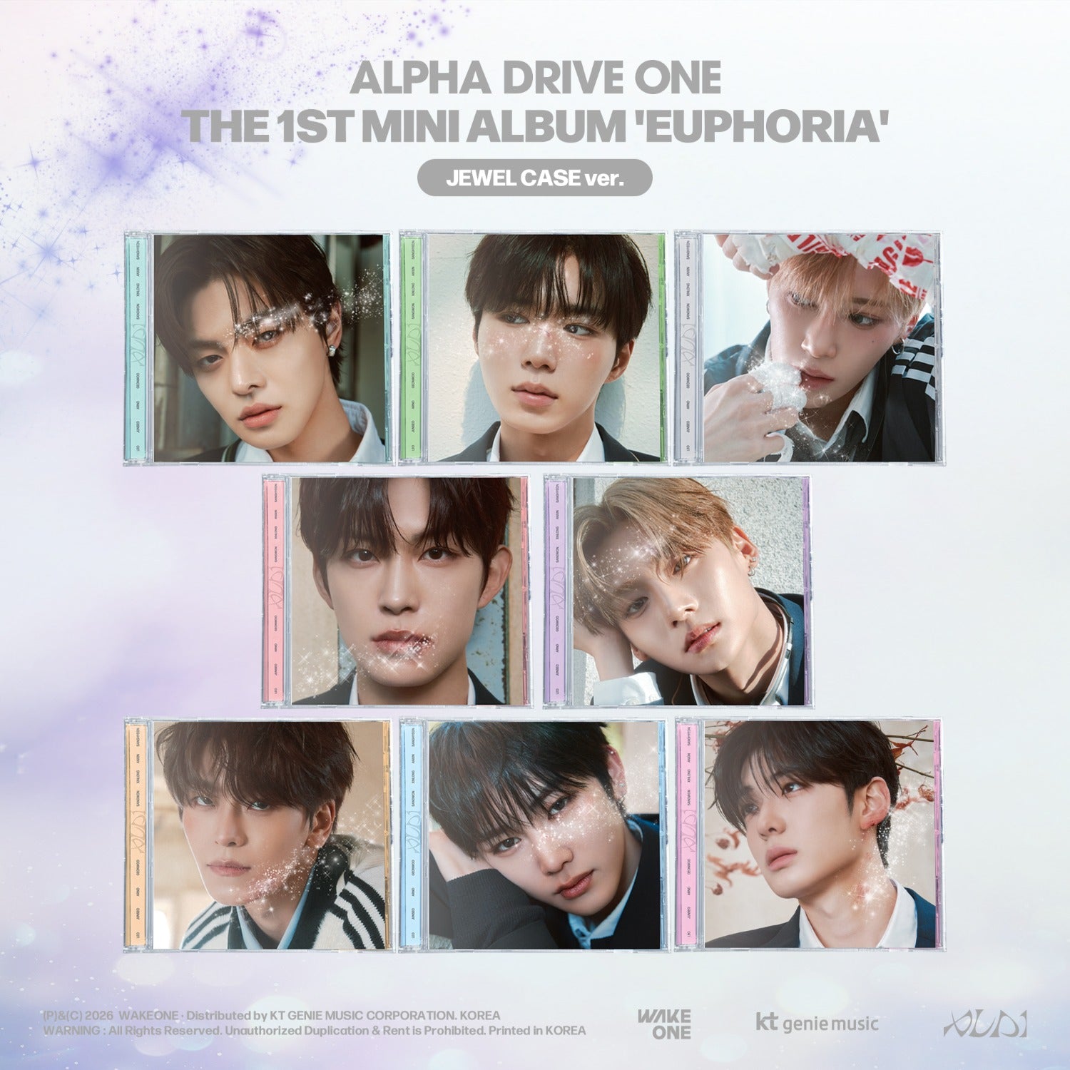 ALPHA DRIVE ONE - THE 1ST MINI ALBUM [EUPHORIA] (JEWEL CASE ver.) (Random 1 of 8) : album Kpop, visuels photos fanart