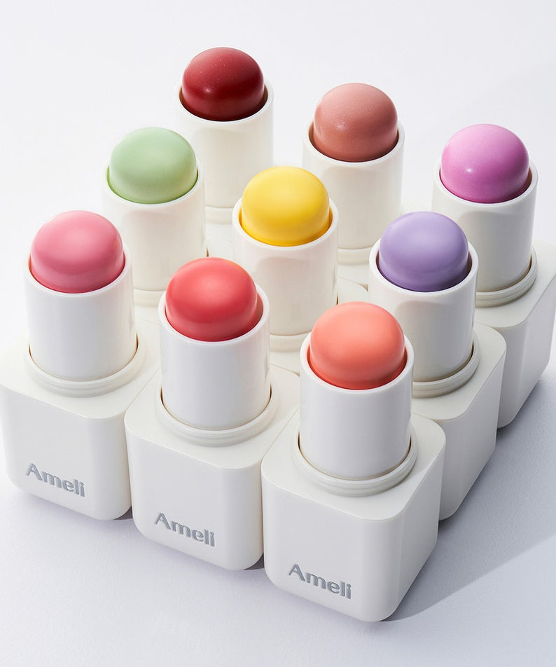 Collection de baumes teintés AMELI Night Series Touch Balm en différentes couleurs luxueuses.