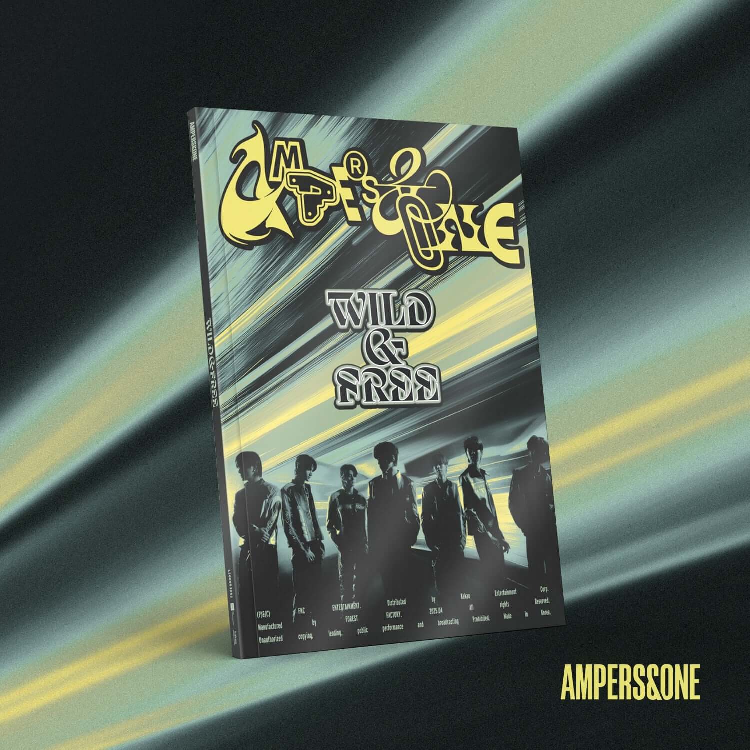 AMPERS&ONE - 2nd Album [WILD & FREE] (Start ver.) - Album Kpop, jaquette sur fond bleu avec effets lumineux et silhouettes.