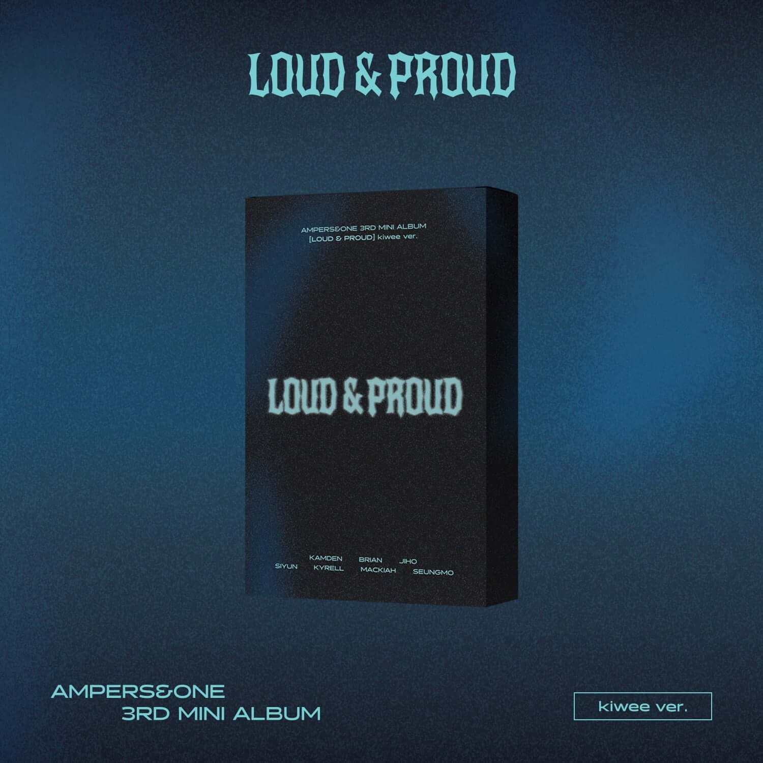 AMPERS&ONE - 3rd Mini Album [LOUD & PROUD] (kiwee ver.) LIMITED EDITION - Album Kpop sur fond bleu, couverture Loud & Proud.