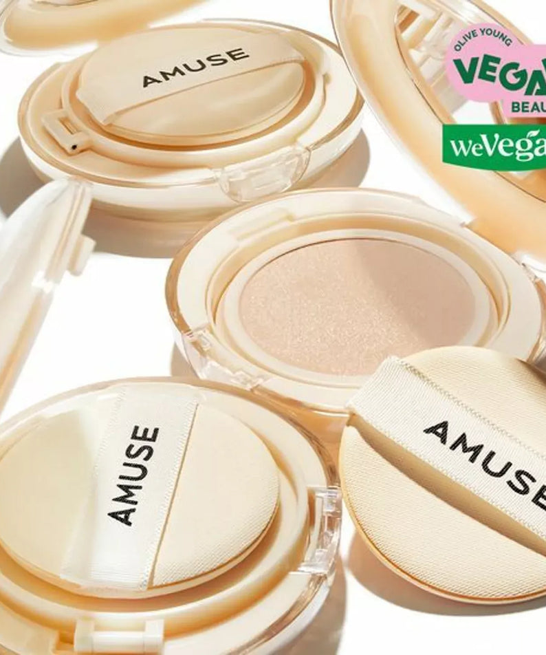 AMUSE Dew Jelly Master Cushion - Maquillage vegan avec éclat naturel.