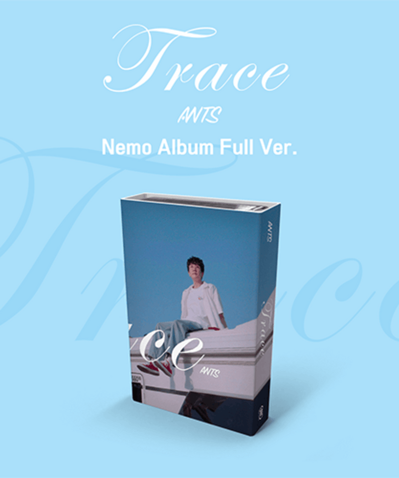 ANTS - [Trace] (Nemo Album Full Ver.) - Album Kpop, coffret “Trace” bleu avec photo du membre, ambiance Nemo.