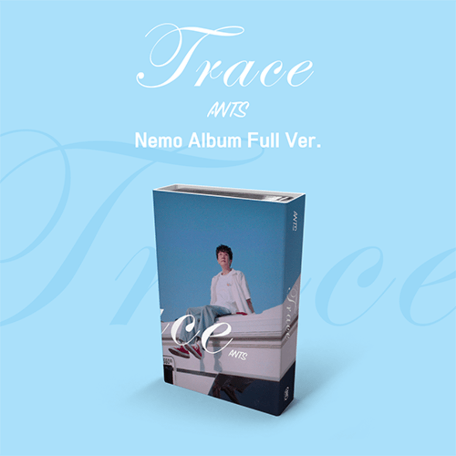 ANTS - [Trace] (Nemo Album Full Ver.) - Album Kpop, coffret “Trace” bleu avec photo du membre, ambiance Nemo.
