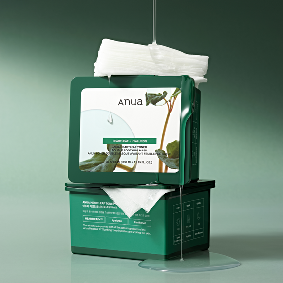 ANUA Heartleaf + Hyaluron Toner Double Soothing Mask 30p 330ml disponible sur Ma petite Coree, ton Eshop 100% K-beauty en direct de Seoul