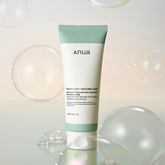 ANUA Heartleaf + Succinic Acid Moisture Cleansing Foam 150ml disponible sur Ma petite Coree, ton Eshop 100% K-beauty en direct de Seoul