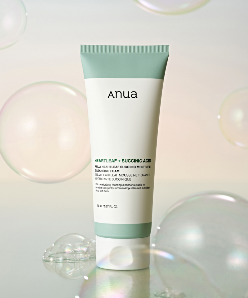 ANUA Heartleaf + Succinic Acid Moisture Cleansing Foam 150ml disponible sur Ma petite Coree, ton Eshop 100% K-beauty en direct de Seoul
