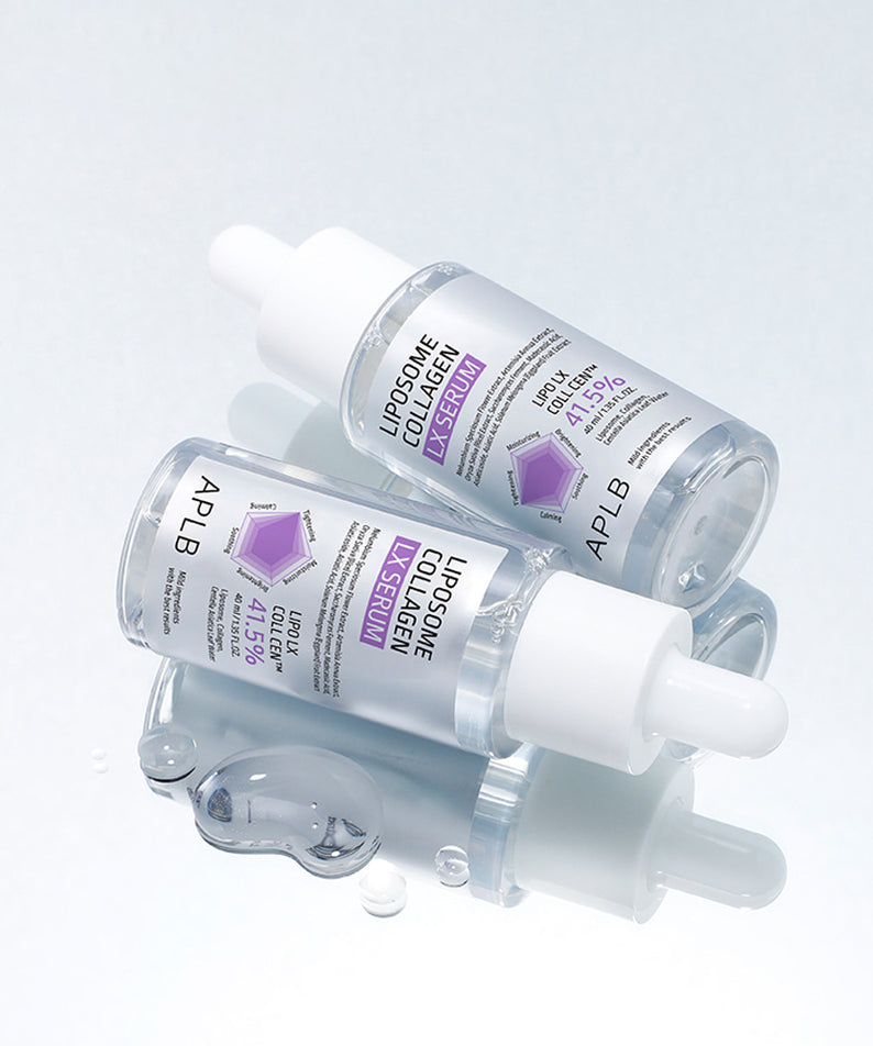 APLB Liposome Collagen LX Serum 40ml par APLB, flacon sérum sur fond clair, présentation produit cosmétique.