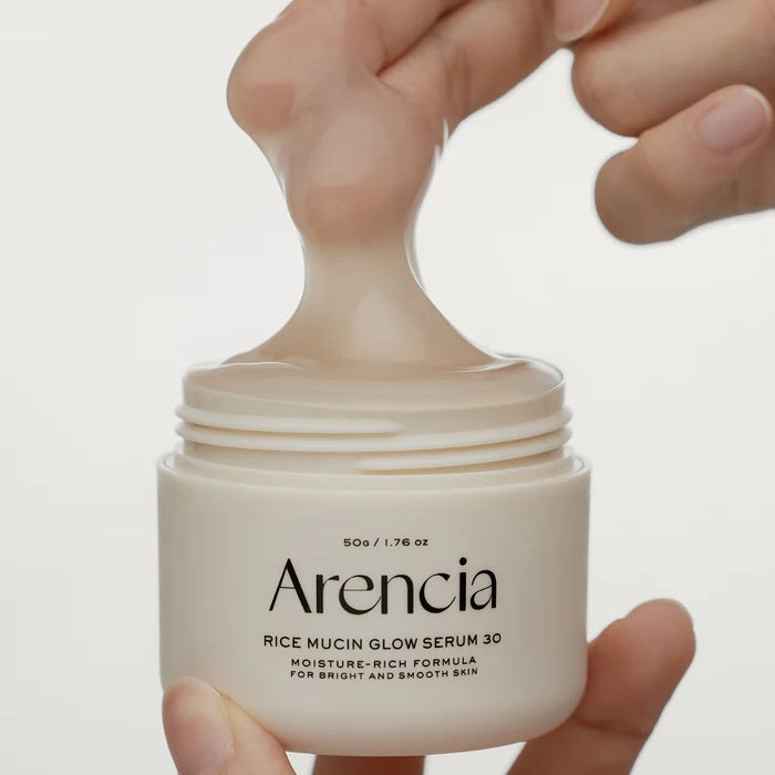 ARENCIA Rice Mucin Glow Serum 50g disponible sur Ma petite Coree, ton Eshop 100% K-beauty en direct de Seoul