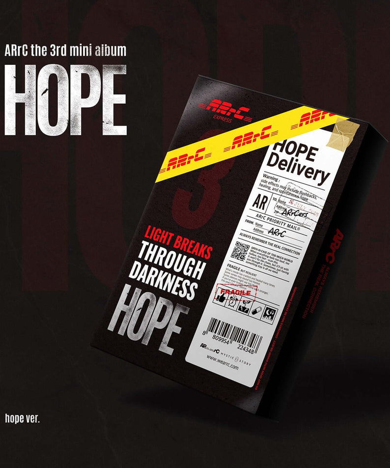 ARRC - 3rd Mini Album [HOPE] (Hope Ver.) - Album Kpop : pochette, design sombre, livraison figurée, image promo ARRC.