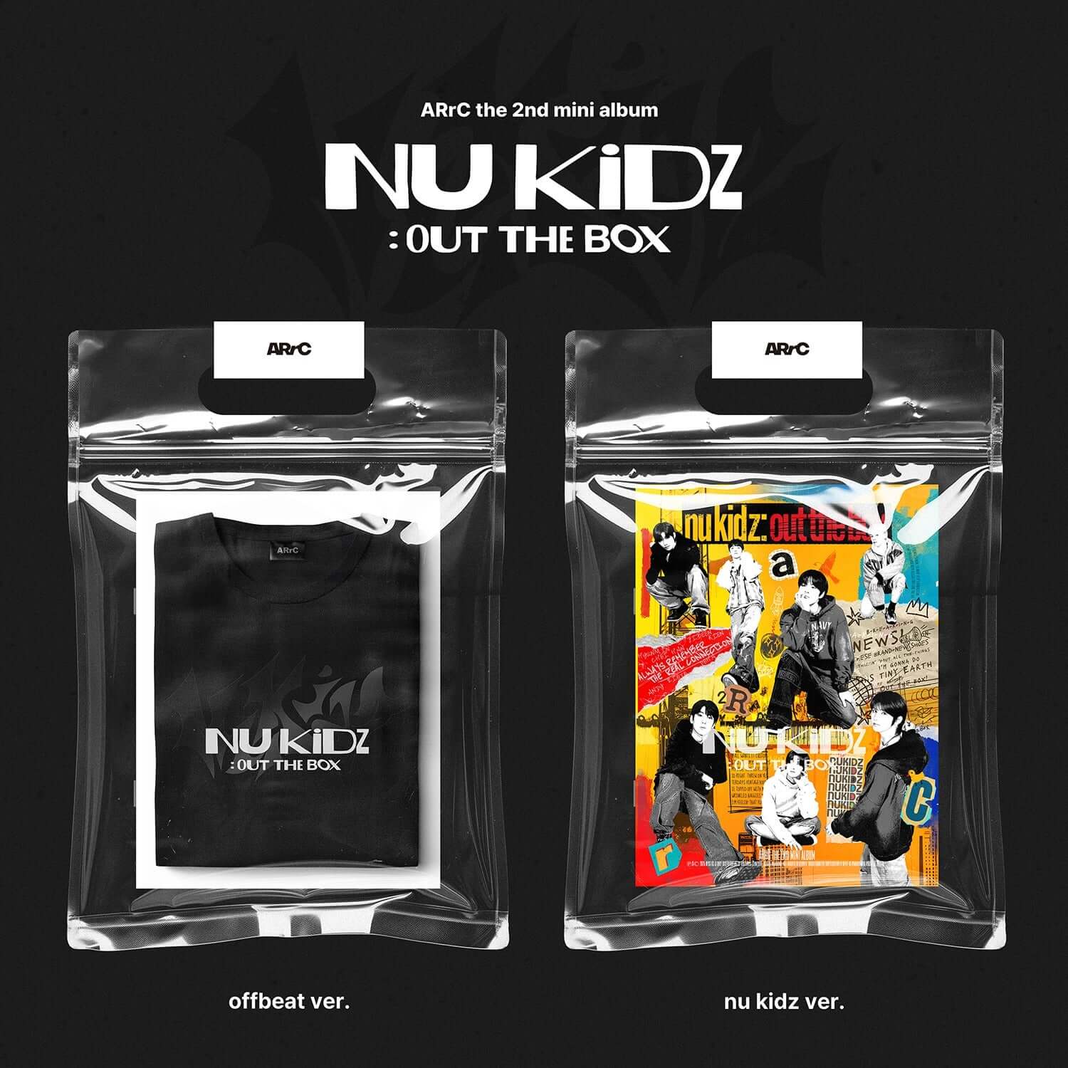 ARRC - [nu kidz: out the box] - Album Kpop de ARRC, visuel NU KIDZ sur pochette double (offbeat & nu kidz)