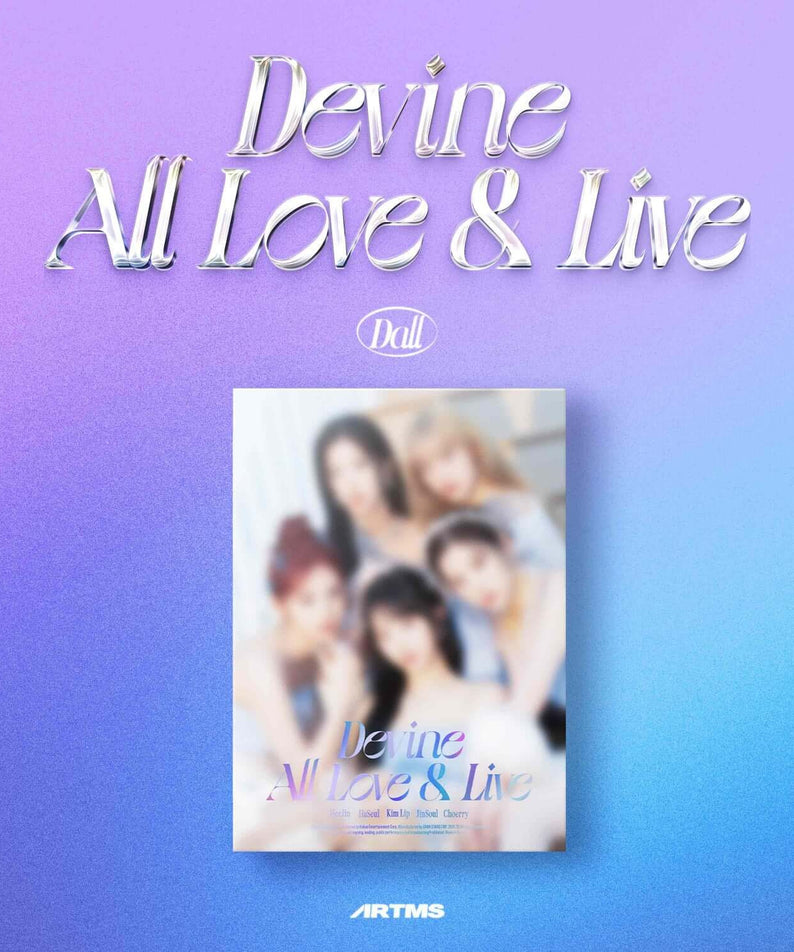 ARTMS - 1st Album [Dall] (B ver.) - Album Kpop, visuel violet “Devine All Love & Live”, pochette ARTMS au centre
