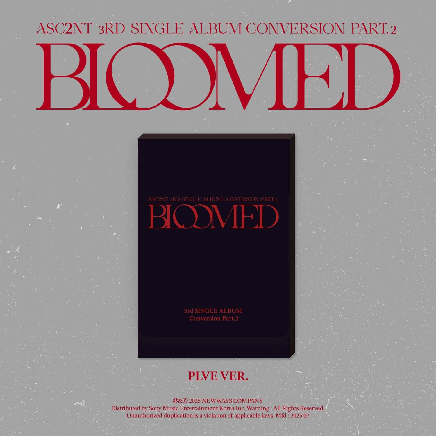 ASC2NT - 3rd Single Album Conversion Part.2 [BLOOMED] (PLVE ver.) - Album Kpop, pochette rouge/noire sur fond gris.