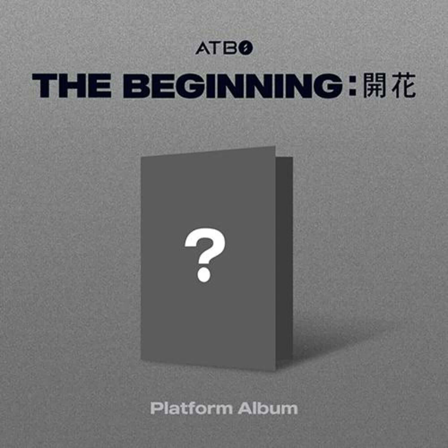ATBO - DEBUT ALBUM 【The Beginning : 開花】 (Platform ver.) - Album Kpop, pochette grise avec livre noir et logo ATBO.