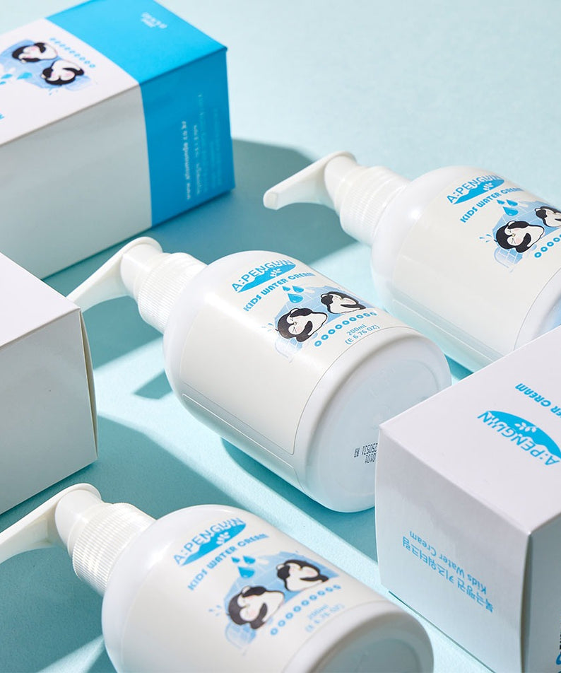 ATOMANDE Arctic Penguin Kids Children's Water Essence Moisture Cream Body Lotion 200ml, marque ATOMANDE sur boîtes et flacons kids
