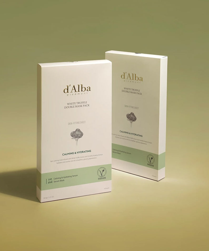 D'ALBA White Truffle Double Mask Pack [Calming/ Hydrating] (4 Sheets)