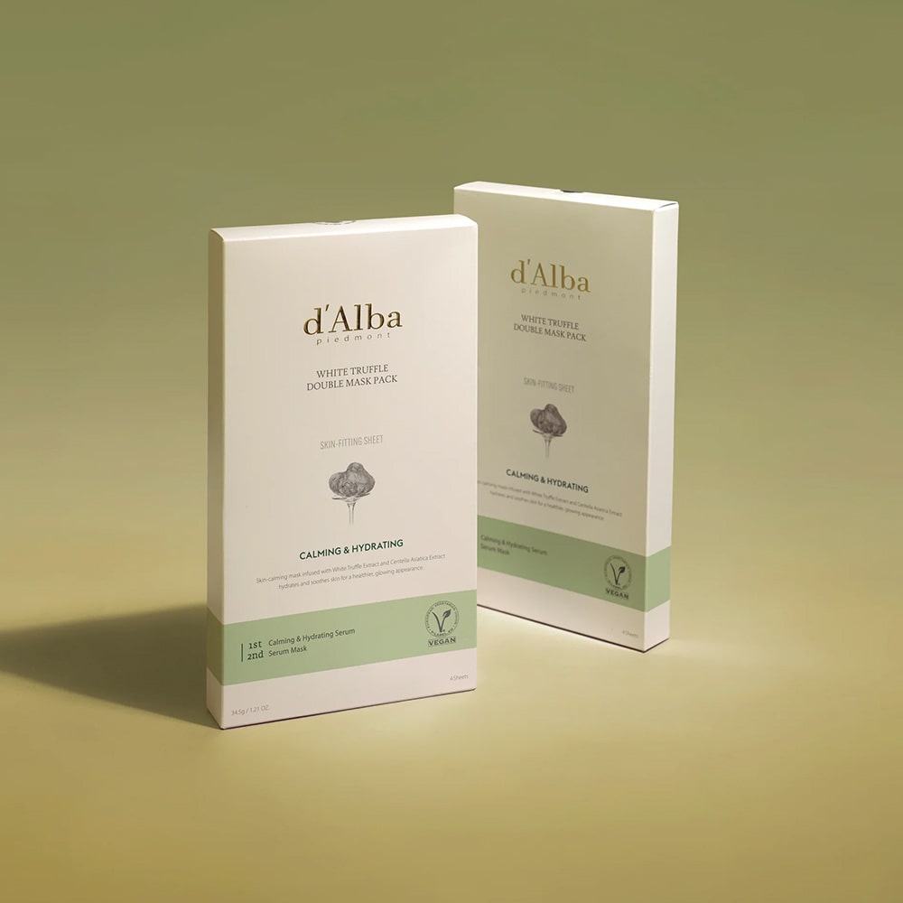 D'ALBA White Truffle Double Mask Pack [Calming/ Hydrating] (4 Sheets)