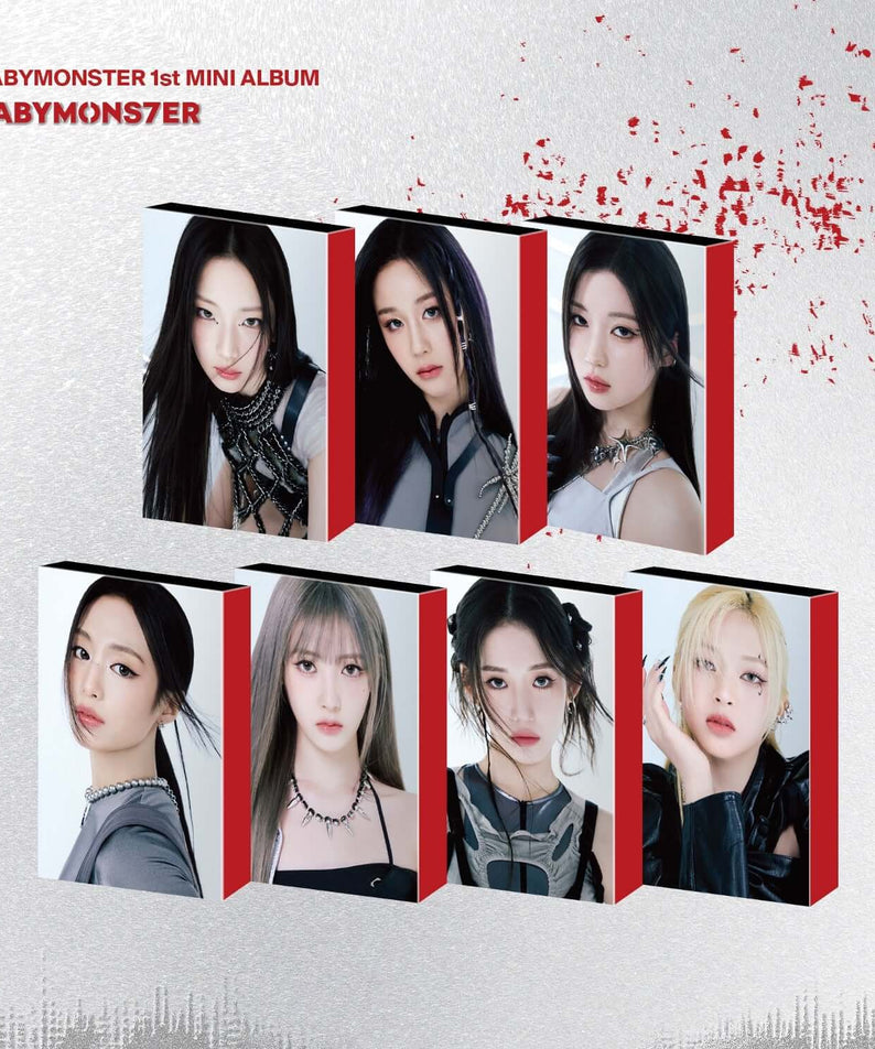 BABYMONSTER - 1st MINI ALBUM [BABYMONS7ER] YG TAG ALBUM VER. (RAMI Ver.) - Album Kpop, pack photo 3D, style rouge et blanc