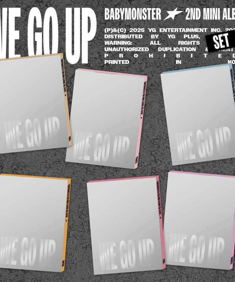 BABYMONSTER - 2nd MINI ALBUM [WE GO UP] PATTERN Ver. (SET) - Album Kpop, coffret set de versions, photo promotionnelle.