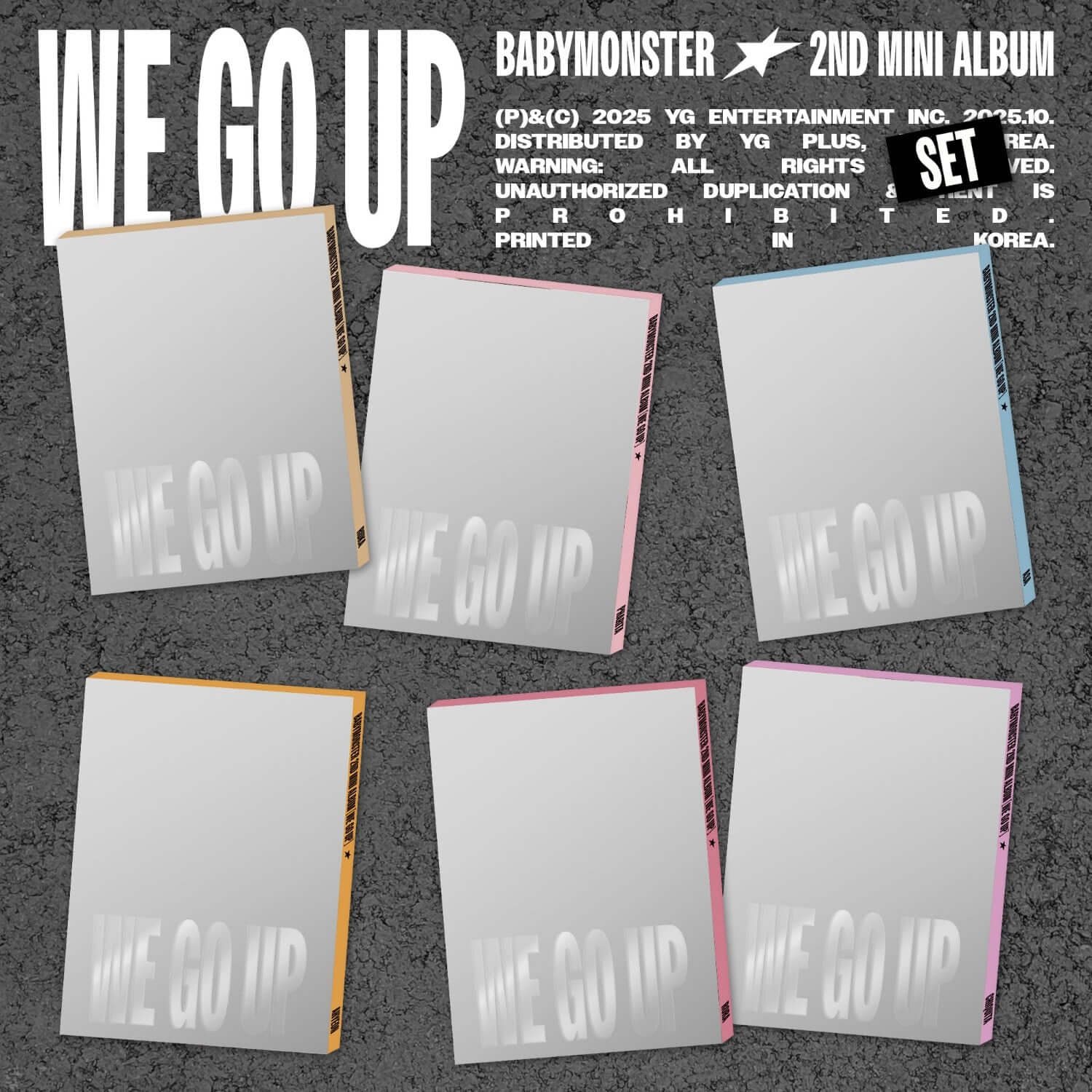 BABYMONSTER - 2nd MINI ALBUM [WE GO UP] PATTERN Ver. (SET) - Album Kpop, coffret set de versions, photo promotionnelle.