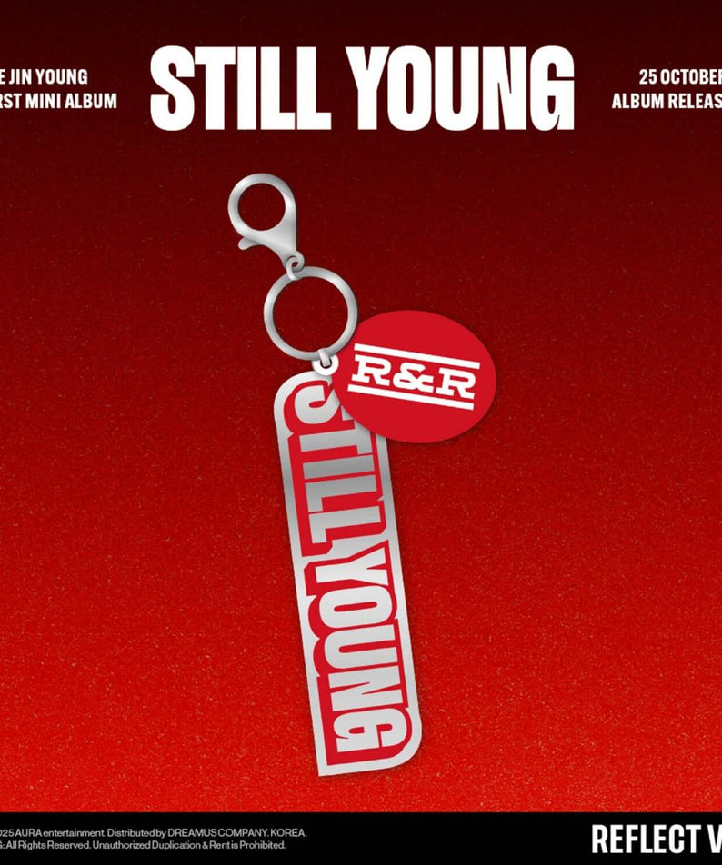 BAE JINYOUNG - 1st Mini Album [STILL YOUNG] (Platform Reflect Ver.) - Album Kpop, visuel rouge avec porte-clés Reflect