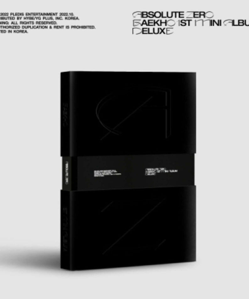 BAEKHO - BAEKHO 1st Mini Album [Absolute Zero] (Deluxe ver.) - Album Kpop, pochette noire BAEKHO sur fond blanc
