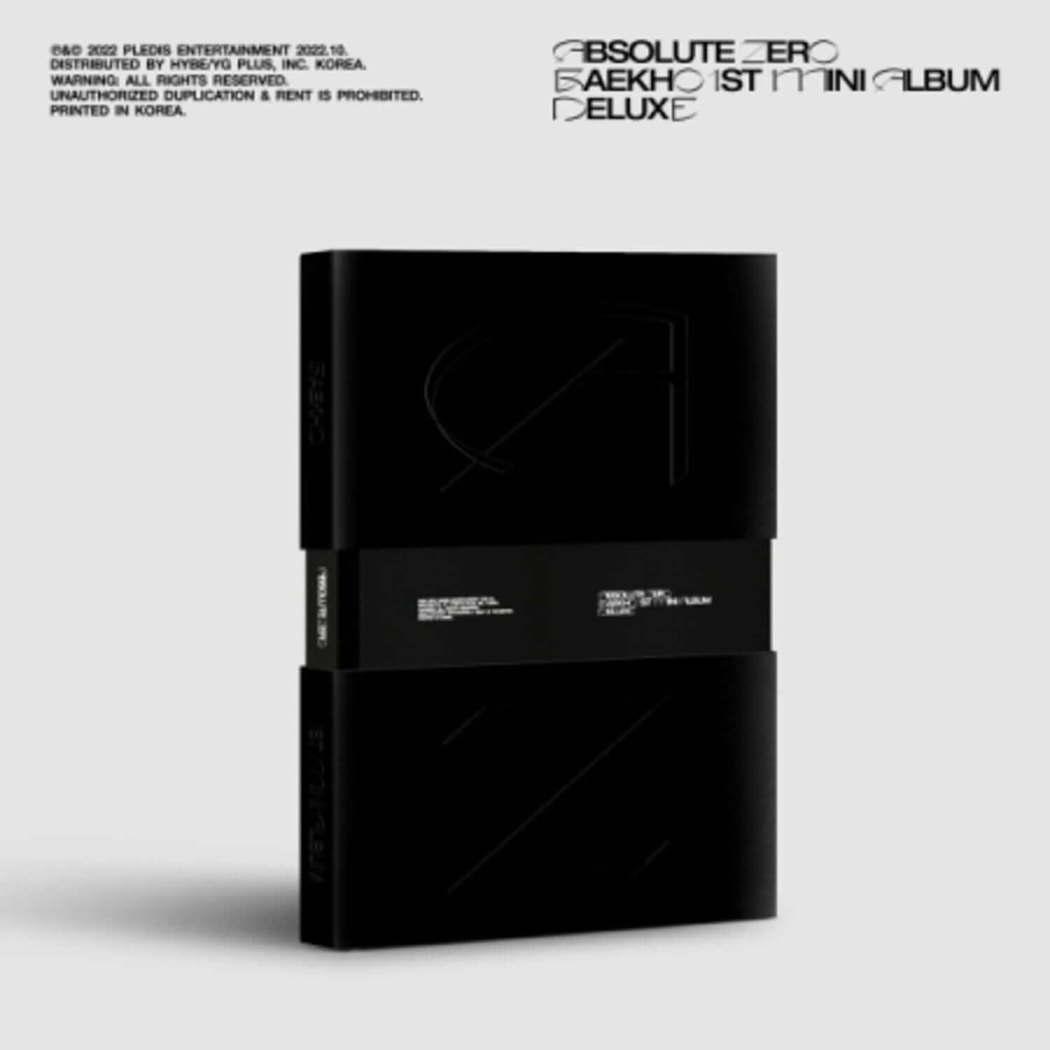 BAEKHO - BAEKHO 1st Mini Album [Absolute Zero] (Deluxe ver.) - Album Kpop, pochette noire BAEKHO sur fond blanc
