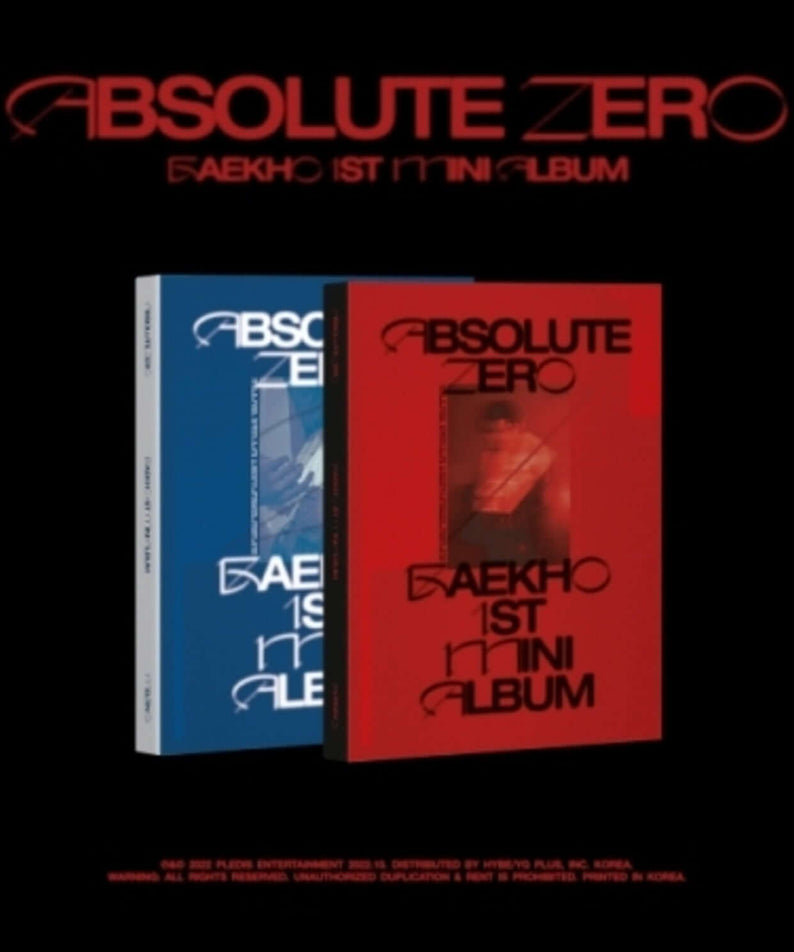BAEKHO - BAEKHO 1st Mini Album [Absolute Zero] (Set of 2) - Album Kpop, coffret 2 versions ABSOLUTE ZERO, fond noir