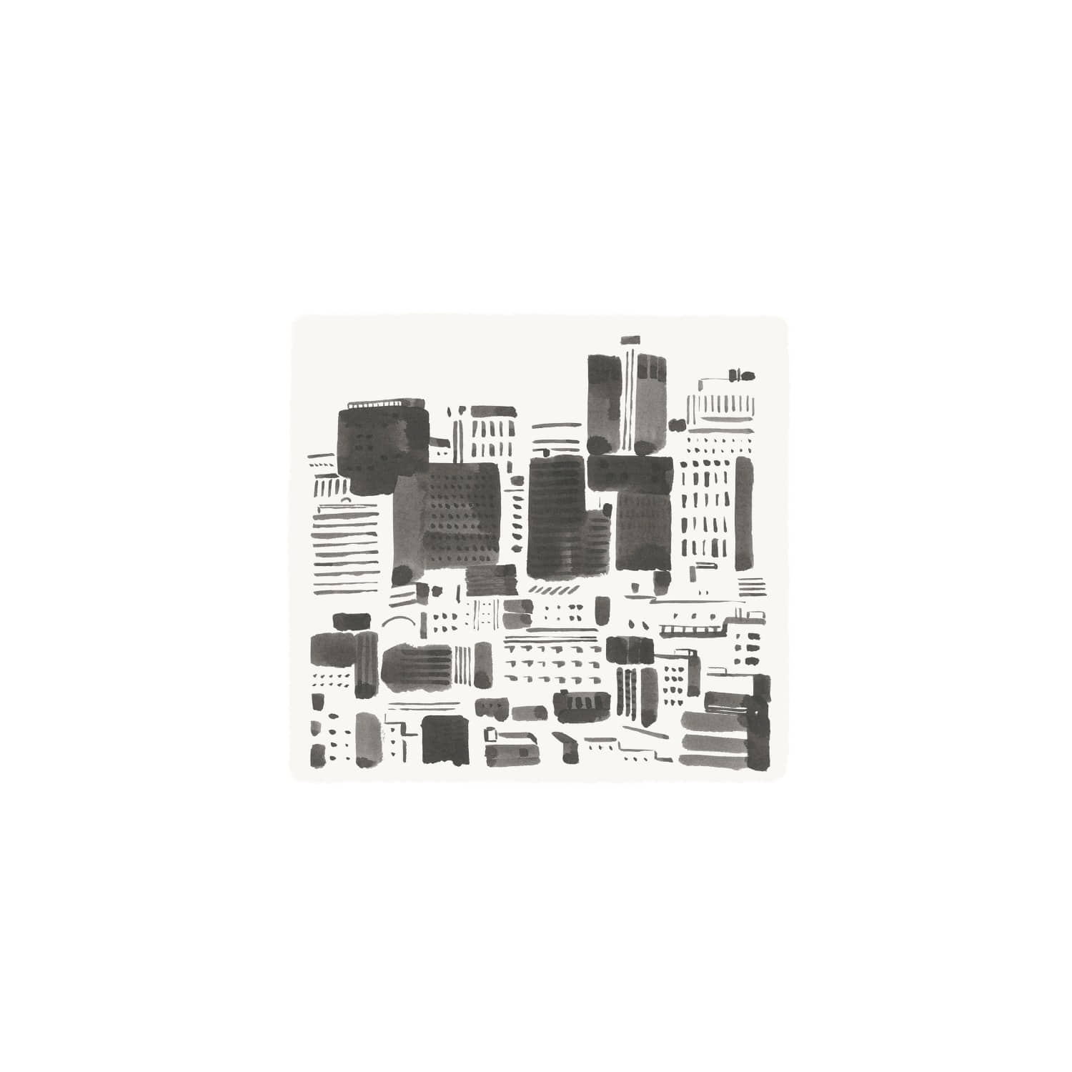 BAND NASAN - Album Kpop, couverture minimaliste noir et blanc avec skyline, visuel urbain moderne du groupe BAND NASAN