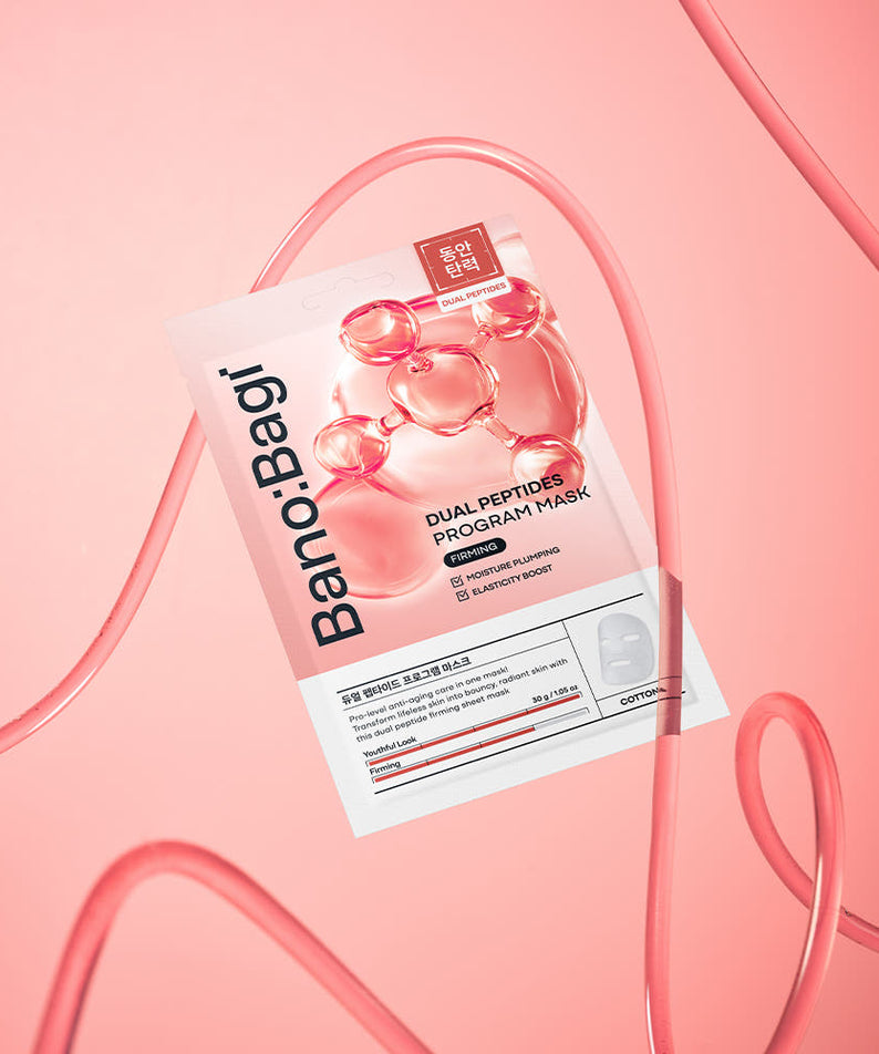 BANOBAGI Baby Face Injection Mask de la marque Banobagi, emballage rose sur fond pastel, vue produit.
